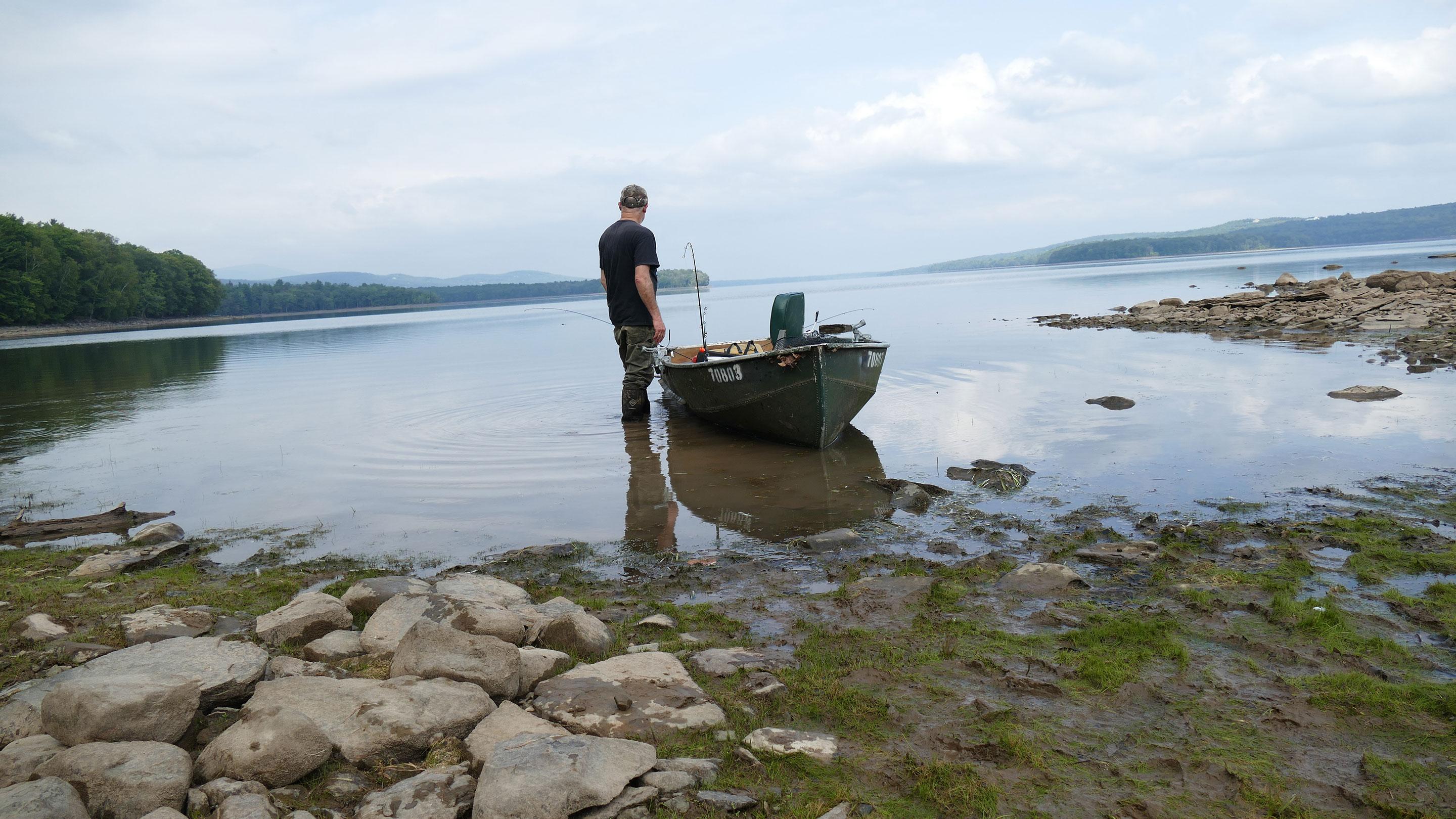 A fisherman at the Ashokan Reservoir, from Mountain River