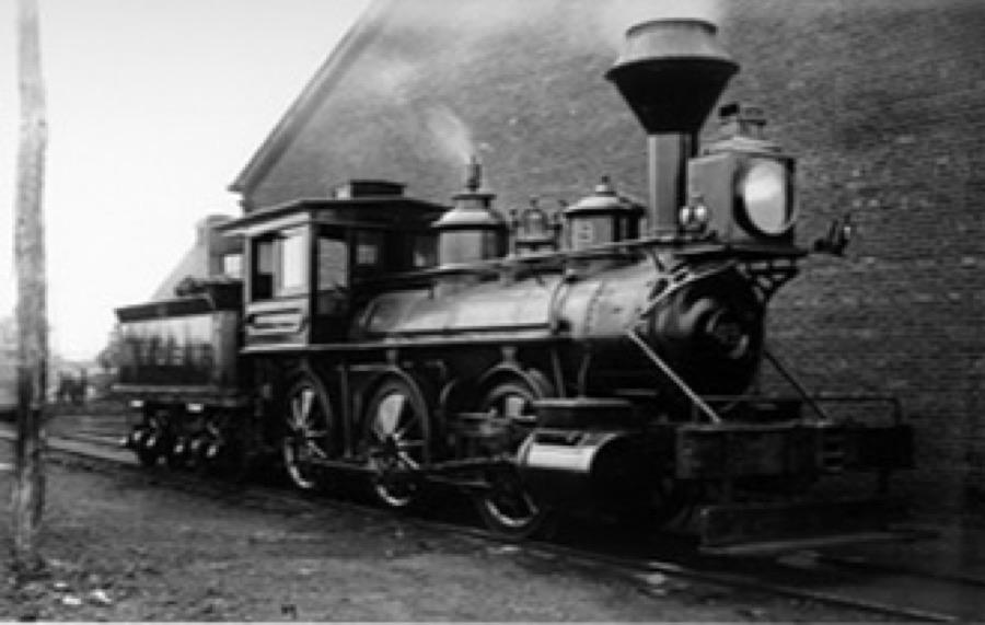 A "Mother Hubbard" steam locomotive on the New York, Ontario & Western Railway, courtesy of Cornell University Library